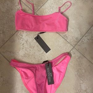 triangl pink sparkle swimsuit